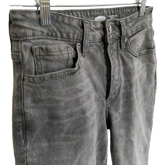 Old Navy Women's O.G. Straight High Rise Secret Slim Pockets Washed Black 4 - Picture 13 of 16